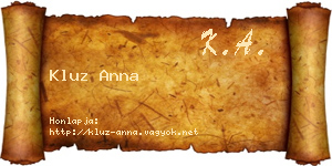 Kluz Anna névjegykártya